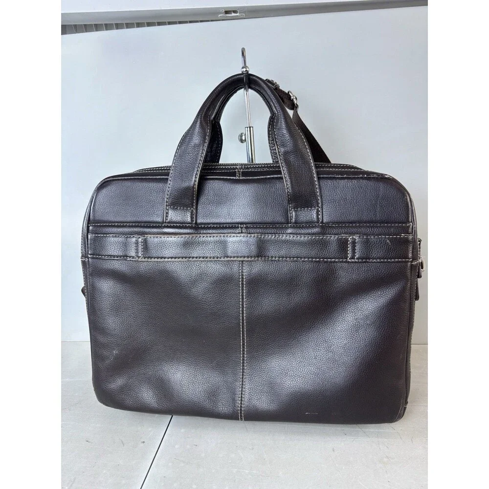 Henderson Laptop Briefcase Messenger Bag Leather Brown Travel Sleeve